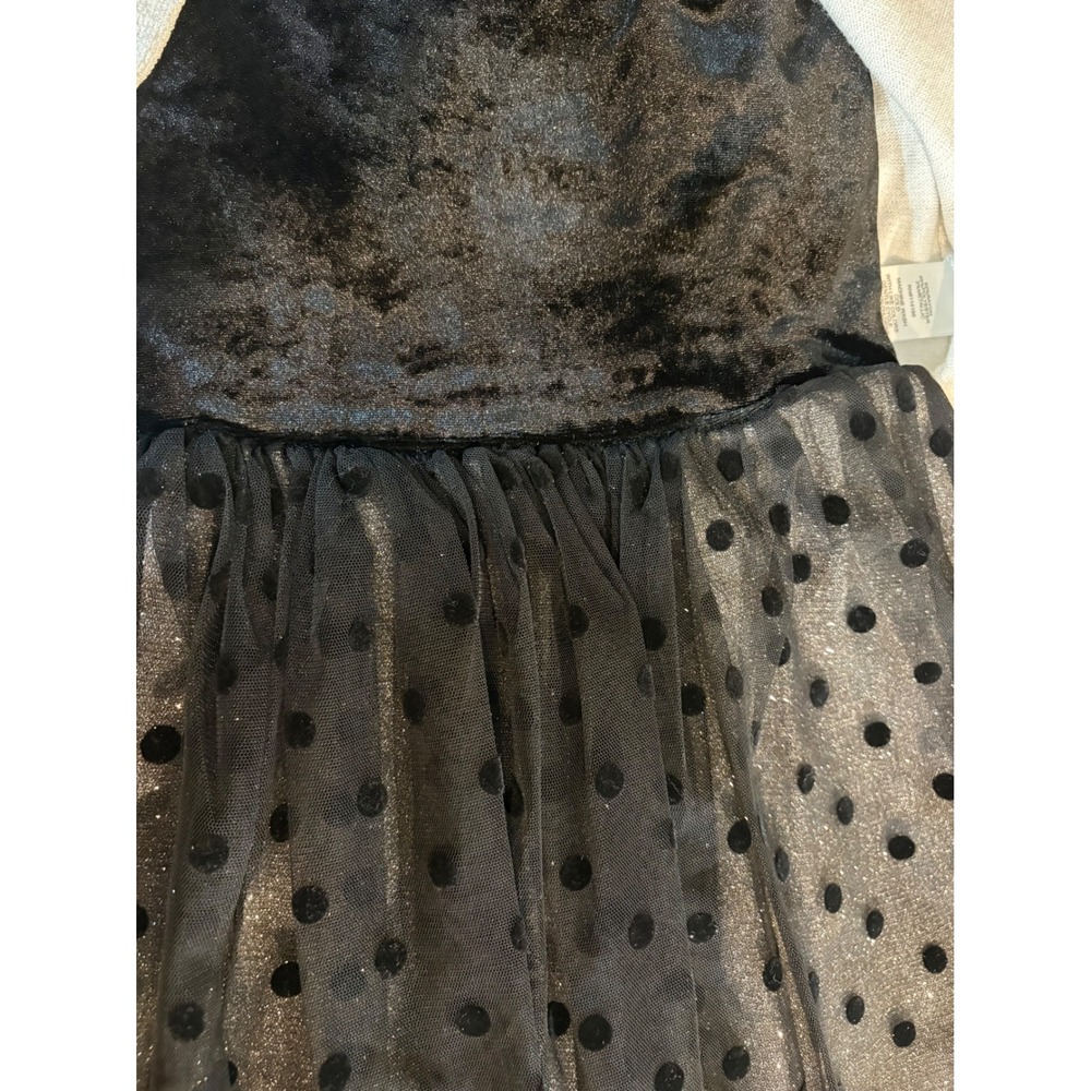Biscotti Collezioni Girls Dress Set 10 Silver Cardigan Black Tulle Polka Dot - Picture 6 of 9